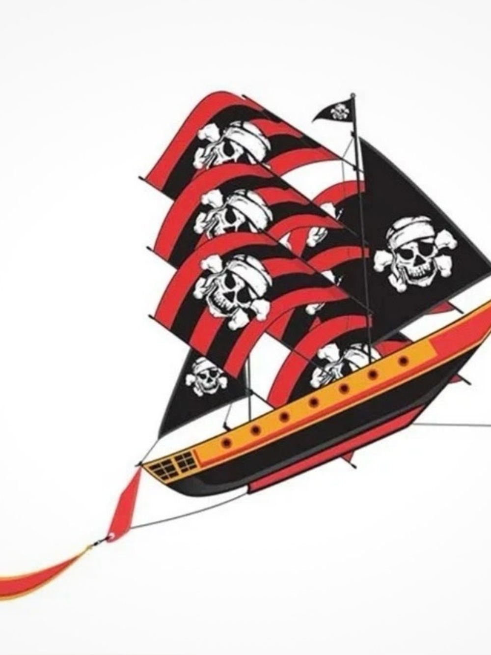 Supersize 3D Pirate Ship Kite - Durable Fiberglass & Ripstop Nylon Design